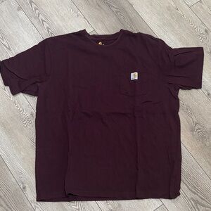Carhartt logo pocket tee in maroon. 100% cotton. Men's XL. Like new condition.